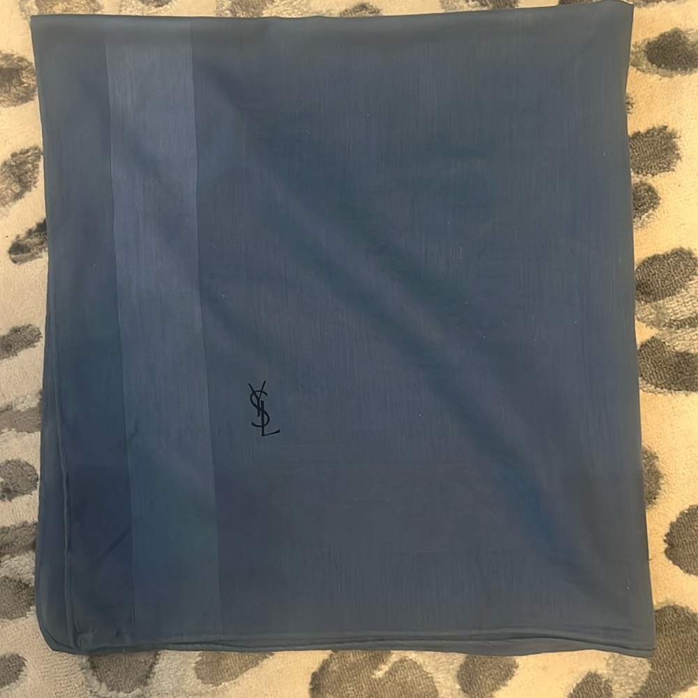 Blue YSL Yves Saint Laurent Cotton Vintage Handkerchief